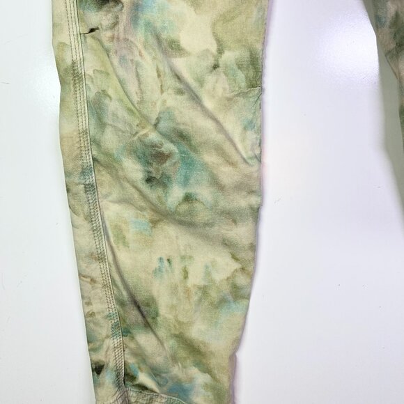 by Anthropologie Size 25 The Wanderer Pants Green Blue Mottled - Picture 3 of 10